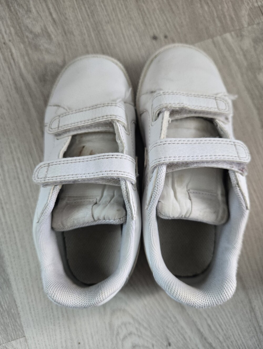 Nike White Leather Kids Velcro Sneakers - Picture 2 of 5